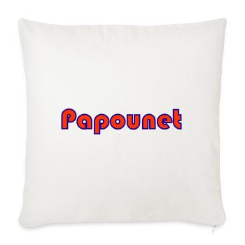 PAPOUNET. BONNE FÊTE PAPA. PAPA. FÊTE DES PÈRES - Housse de coussin décorative 45 x 45 cm - blanc nature - Devant