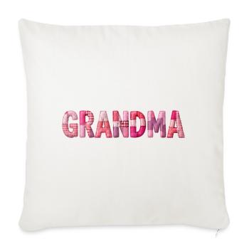 Großmutter Pink Plaid Buchstaben Patchwork - Sofakissenbezug 45 x 45 cm - Naturweiß  - Vorne