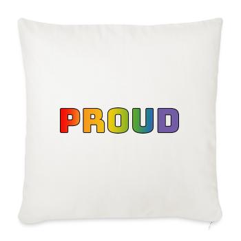 Rainbow proud black - Sofa pillowcase 17,3'' x 17,3'' (45 x 45 cm) - natural white - Front