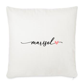 Marisol Name Calligraphy Font - Sofa pillowcase 17,3'' x 17,3'' (45 x 45 cm) - natural white - Front