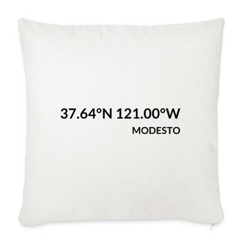 Modesto California USA Koordinaten - Sofakissenbezug 45 x 45 cm - Naturweiß  - Vorne