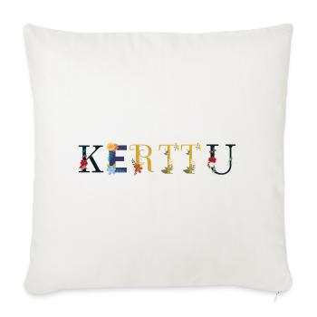 KERTTU name decorated with flowers - Sofa pillowcase 17,3'' x 17,3'' (45 x 45 cm) - natural white - Front