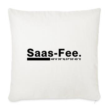 Saas-Fee coordinates Valais Switzerland - Sofa pillowcase 17,3'' x 17,3'' (45 x 45 cm) - natural white - Front