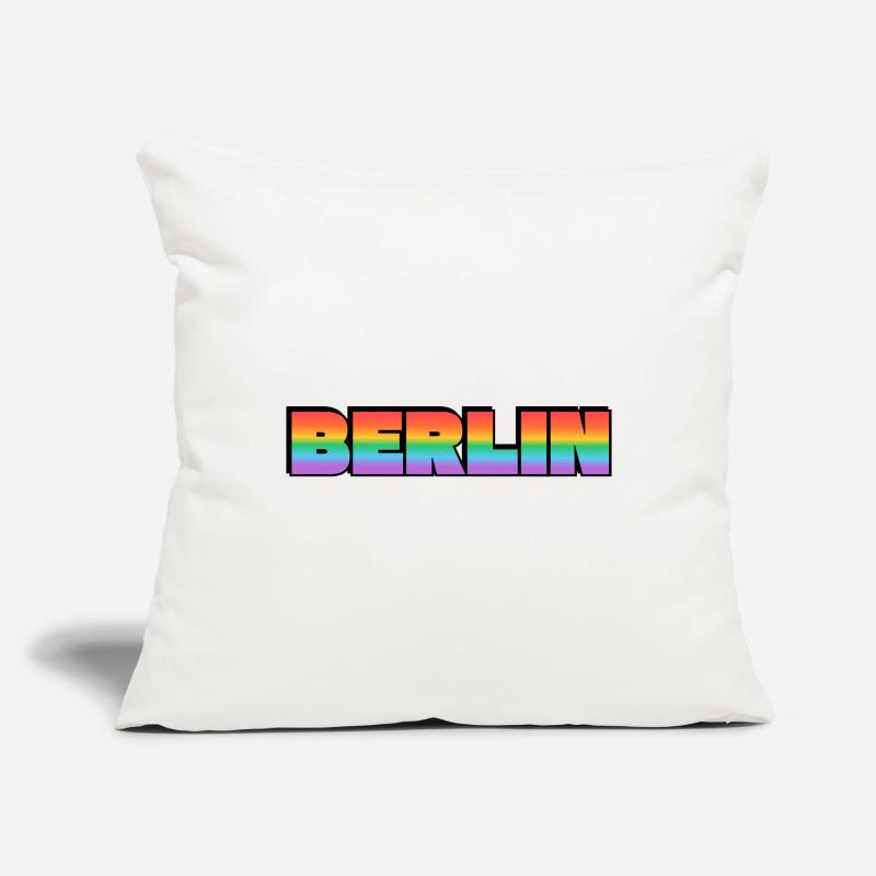 Berlin Rainbow Gradient Text LGBT Sofa pillowcase 17,3'' x 17,3'' (45 x 45 cm)