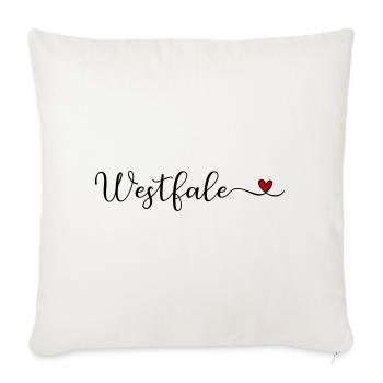 Westfalen Herz - Sofakissenbezug 45 x 45 cm - Naturweiß  - Vorne