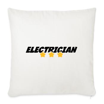 Electricien / Electricité / Travail / Métier / Job - Housse de coussin décorative 45 x 45 cm - blanc nature - Devant