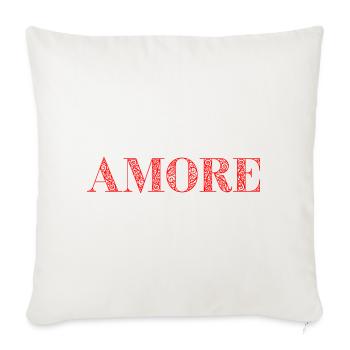 AMORE gift idea quote Italian love - Sofa pillowcase 17,3'' x 17,3'' (45 x 45 cm) - natural white - Front