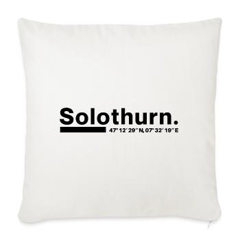 Solothurn coordinates Canton Switzerland - Sofa pillowcase 17,3'' x 17,3'' (45 x 45 cm) - natural white - Front