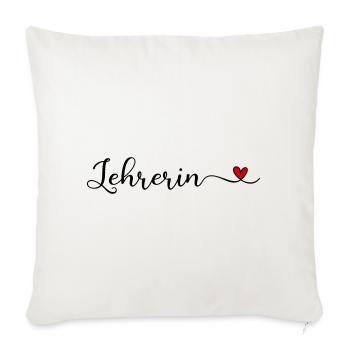 Lehrerin - Sofakissenbezug 45 x 45 cm - Naturweiß  - Vorne