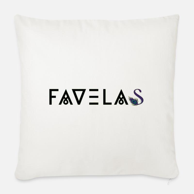 FAVELAS | Latino Style Print - Sofakissenbezug 45 x 45 cm - Naturweiß