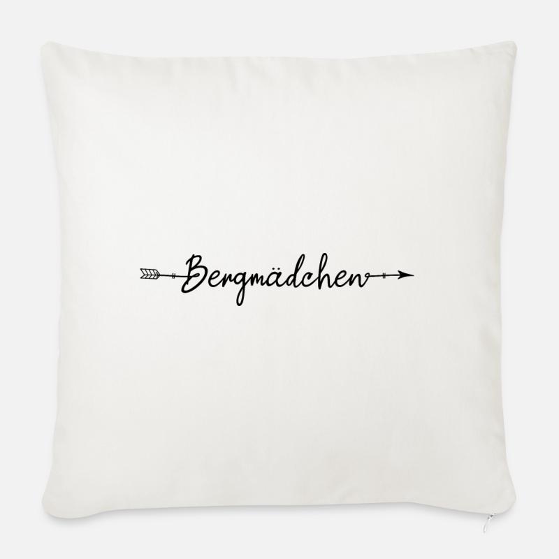 Bergmädchen Berge Mountains Gipfel - Sofakissenbezug 45 x 45 cm - Naturweiß 