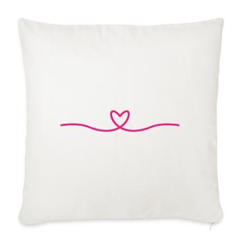 Ligne de cœur minimale | Pink Love Design - Housse de coussin décorative 45 x 45 cm - blanc nature - Devant