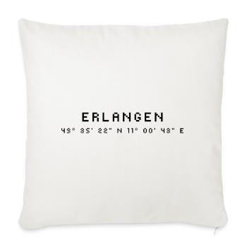 Erlangen coordinates - Sofa pillowcase 17,3'' x 17,3'' (45 x 45 cm) - natural white - Front
