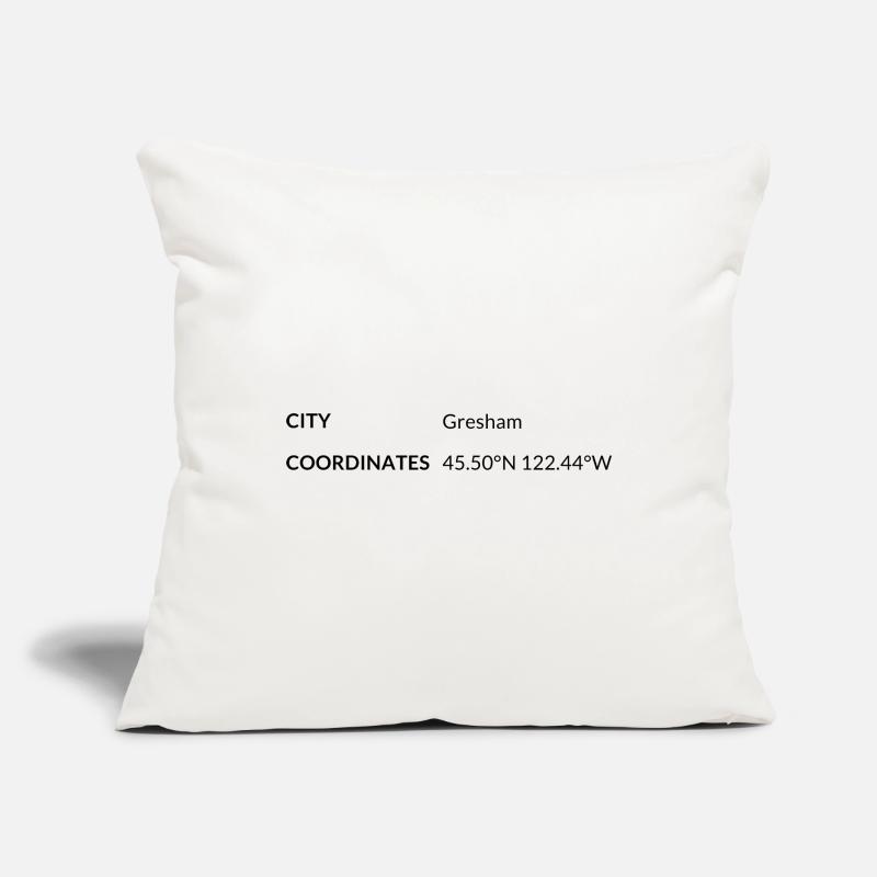Coordonnées de Gresham, Oregon, États-Unis Housse de coussin décorative 45 x 45 cm