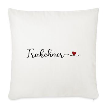 Trakehner lettering with heart - Sofa pillowcase 17,3'' x 17,3'' (45 x 45 cm) - natural white - Front