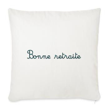 RETRAITE. RETRAITE. RETRAITEE. RETRAITE. BEST - Housse de coussin décorative 45 x 45 cm - blanc nature - Devant