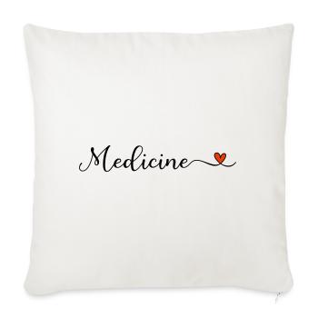 Lettrage Medicine Heart - Housse de coussin décorative 45 x 45 cm - blanc nature - Devant