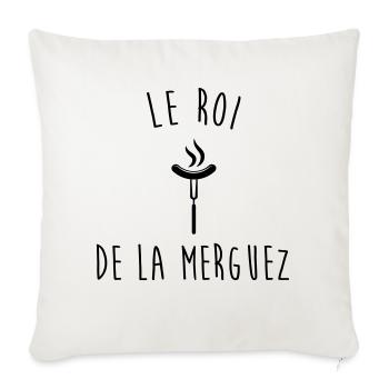LE ROI DE LA MERGUEZ - Housse de coussin décorative 45 x 45 cm - blanc nature - Devant