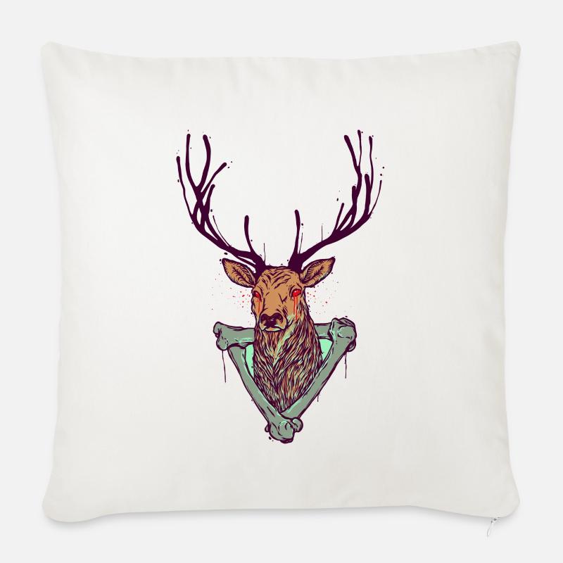 DEER HUNT - Housse de coussin décorative 45 x 45 cm - blanc nature