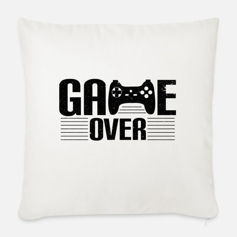 GAME OVER - Sofakissenbezug 45 x 45 cm - Naturweiß 