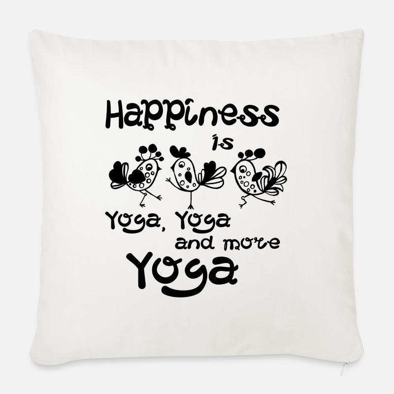 yoga - Housse de coussin décorative 45 x 45 cm - blanc nature