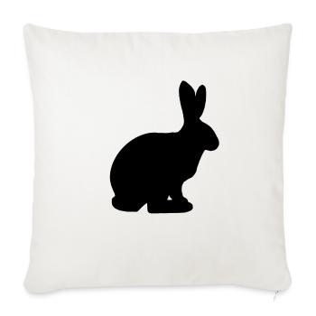 Lapin lapin de pâques cadeau animal de compagnie - Housse de coussin décorative 45 x 45 cm - blanc nature - Devant