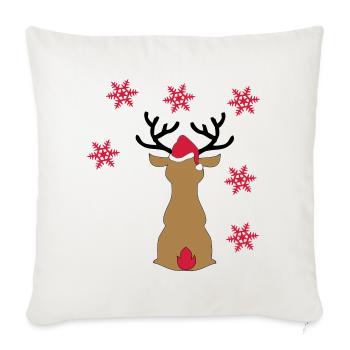 Sticker Reindeer in the snow for Christmas - Sofa pillowcase 17,3'' x 17,3'' (45 x 45 cm) - natural white - Front