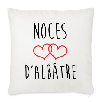 noces d'Albâtre 75 ans de mariage - Housse de coussin décorative 45 x 45 cm - blanc nature - Devant