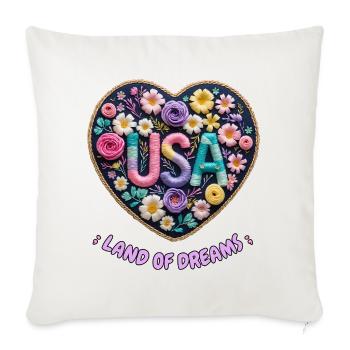 Ornate Embroidered Heart - Romantic Vintage Style - Sofa pillowcase 17,3'' x 17,3'' (45 x 45 cm) - natural white - Front