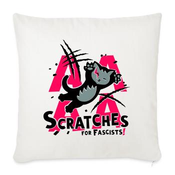Kratzer gegen Rassismus - Sofakissenbezug 45 x 45 cm - Naturweiß  - Vorne