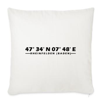 Rheinfelden (Baden) coordinates - Sofa pillowcase 17,3'' x 17,3'' (45 x 45 cm) - natural white - Front