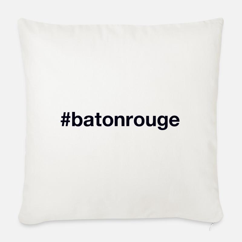 Hashtag BÂTON ROUGE - Housse de coussin décorative 45 x 45 cm - blanc nature