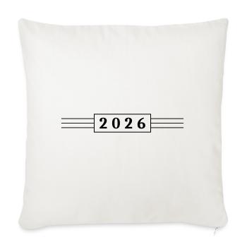 2026 year - Sofa pillowcase 17,3'' x 17,3'' (45 x 45 cm) - natural white - Front