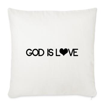 Dieu est amour - Cœur spirituel chrétien - Housse de coussin décorative 45 x 45 cm - blanc nature - Devant