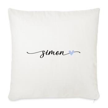 Simon Name Calligraphy Font - Sofa pillowcase 17,3'' x 17,3'' (45 x 45 cm) - natural white - Front