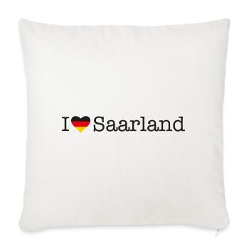 J’aime la Sarre - Housse de coussin décorative 45 x 45 cm - blanc nature - Devant