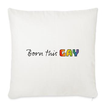 Rainbow né ce gay - Housse de coussin décorative 45 x 45 cm - blanc nature - Devant