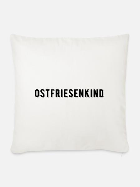 Ostfriesenkind Ostfriesland Nordsee Küste Heimat - Sofakissenbezug 45 x 45 cm - Naturweiß