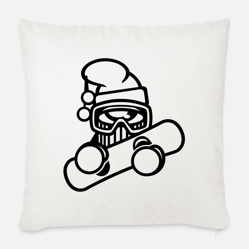 snowboarder schnee winter - Sofakissenbezug 45 x 45 cm - Naturweiß 
