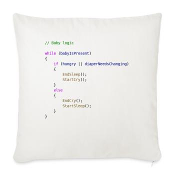 Baby logic Programmierer Geschenkidee - Sofakissenbezug 45 x 45 cm - Naturweiß  - Vorne