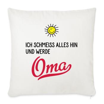 oma - Sofakissenbezug 45 x 45 cm - Naturweiß  - Vorne