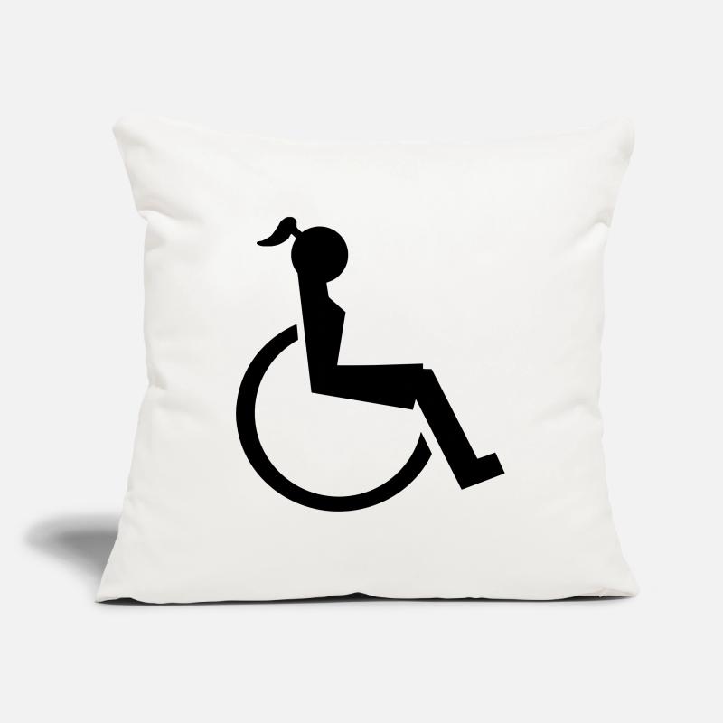 Logo der Dame oder des Mädchens im Rollstuhl. Bild* Sofakissenbezug 45 x 45 cm