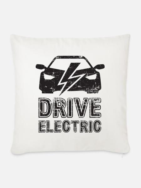 Drive Electric Supercharge - Elektro Auto Fans - Sofakissenbezug 45 x 45 cm - Naturweiß 