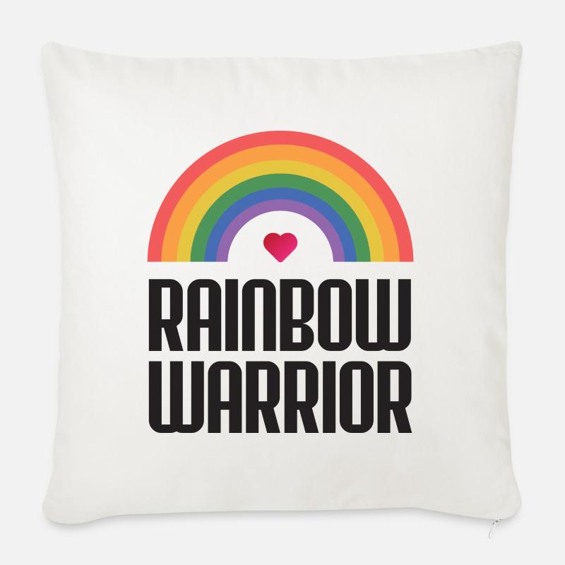 LGBTQ-Pride-Monat - Rainbow Warrior - Sofakissenbezug 45 x 45 cm - Naturweiß 
