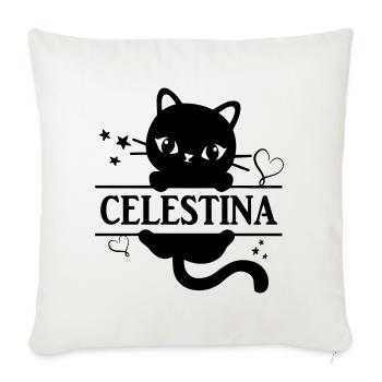 Celestina cat t-shirt Katze cat cat t-shirt - Sofa pillowcase 17,3'' x 17,3'' (45 x 45 cm) - natural white - Front