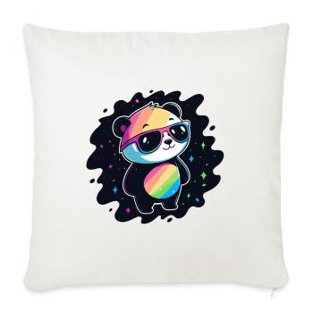 Panda Rainbow Galaxy Cool Glasses - Sofa pillowcase 17,3'' x 17,3'' (45 x 45 cm) - natural white - Front