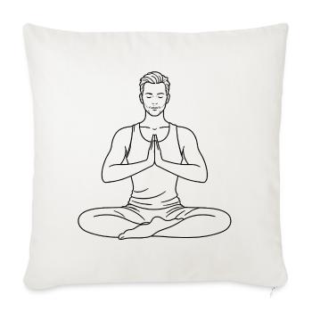 Man Yoga Minimalist Meditation Design - Sofa pillowcase 17,3'' x 17,3'' (45 x 45 cm) - natural white - Front