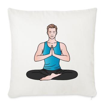 Yoga Man Meditation Fitness Wellness Design - Sofa pillowcase 17,3'' x 17,3'' (45 x 45 cm) - natural white - Front