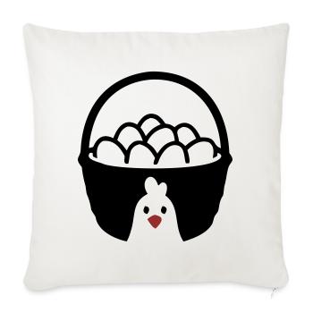 Egg Basket Chicken Icon - Sofa pillowcase 17,3'' x 17,3'' (45 x 45 cm) - natural white - Front