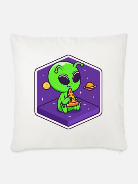 Alien Pizza Scout - Sofakissenbezug 45 x 45 cm - Naturweiß